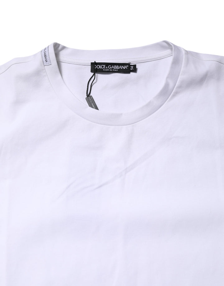 Dolce &amp; Gabbana Sample Sale Dolce &amp; Gabbana White Cotton Short Sleeves Crew Neck T-shirt - | Designer outlet