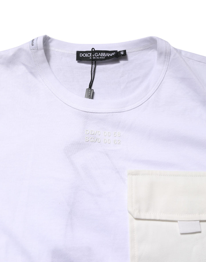 Dolce &amp; Gabbana Sample Sale Dolce &amp; Gabbana White Cotton Pocket Short Sleeves T-shirt - | Designer outlet