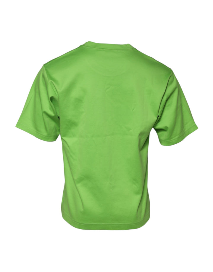 Dolce &amp; Gabbana Sample Sale Dolce &amp; Gabbana Green Graphic Printed Round Neck T-shirt - | Designer outlet