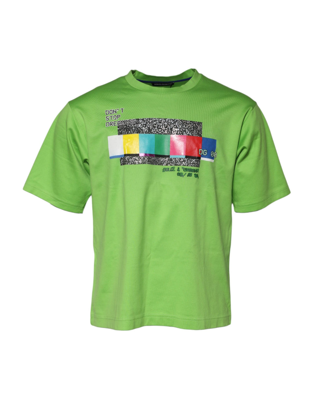 Dolce &amp; Gabbana Sample Sale Dolce &amp; Gabbana Green Graphic Printed Round Neck T-shirt - | Designer outlet