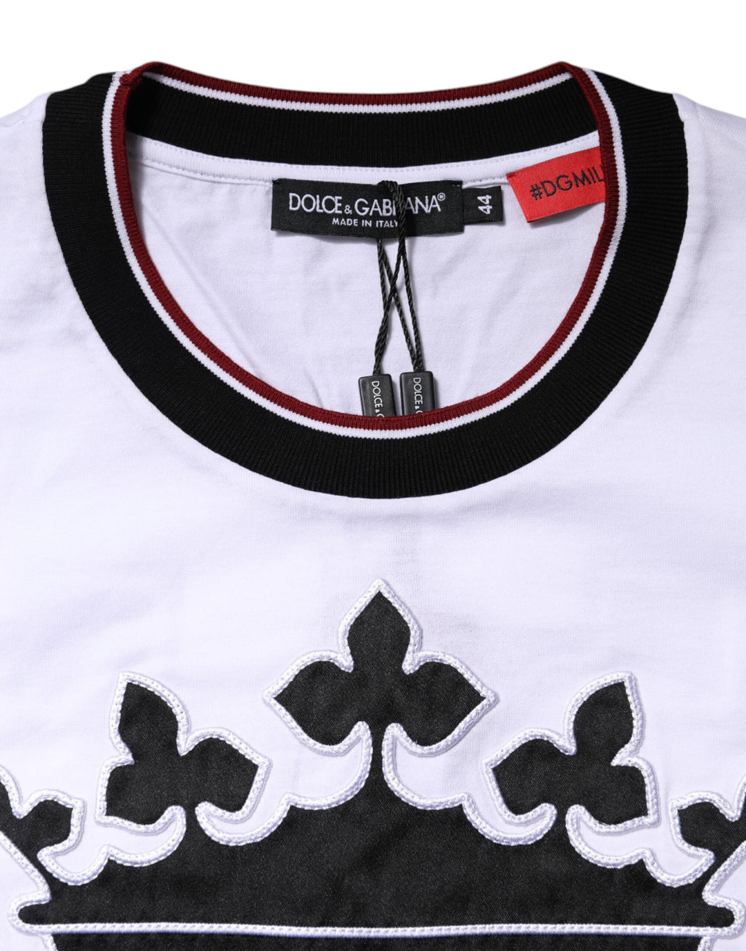 Dolce &amp; Gabbana Sample Sale Dolce &amp; Gabbana White Cotton Crown King Embroidery T-shirt - | Designer outlet