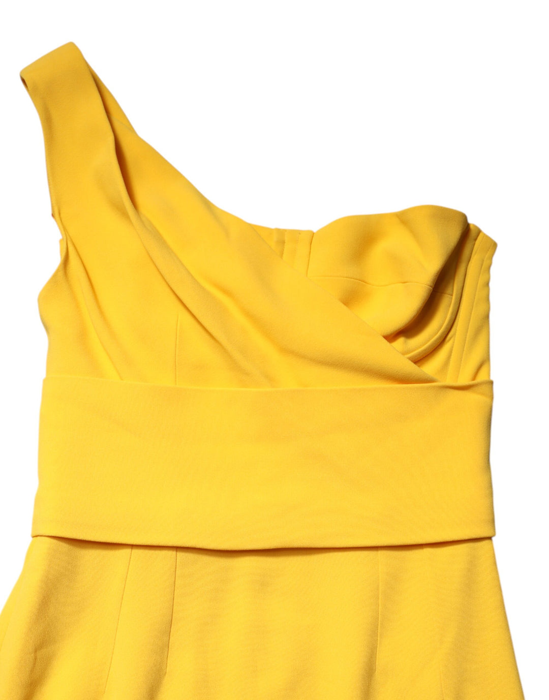 Dolce &amp; Gabbana Sample Sale Dolce &amp; Gabbana Yellow One Shoulder Side Slit Midi Dress - | Designer outlet