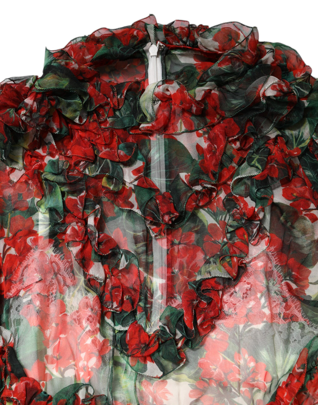 Dolce &amp; Gabbana Sample Sale Dolce &amp; Gabbana Multicolor Ruffle Floral Long Sleeves Dress - | Designer outlet