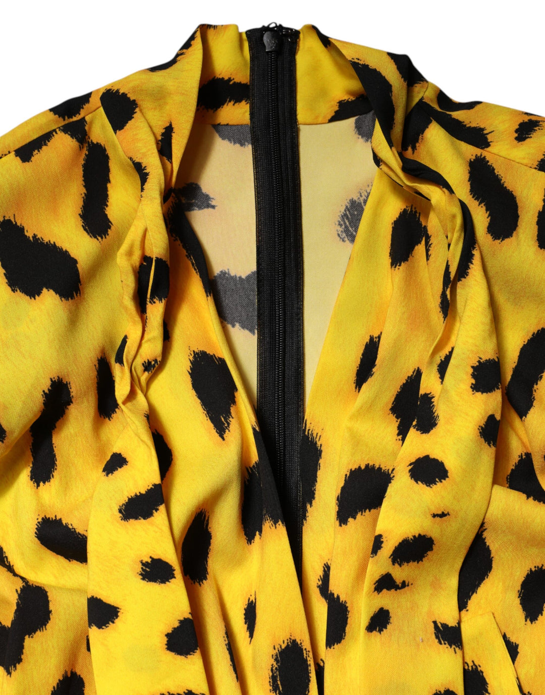 Dolce &amp; Gabbana Sample Sale Dolce &amp; Gabbana Yellow Leopard Long Sleeves Jumpsuit Dress - | Designer outlet