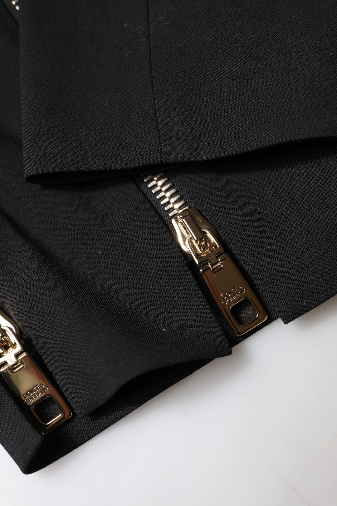 Dolce &amp; Gabbana Sample Sale Dolce &amp; Gabbana Black Wool High Waist Zipper Tapered Pants - | Designer outlet