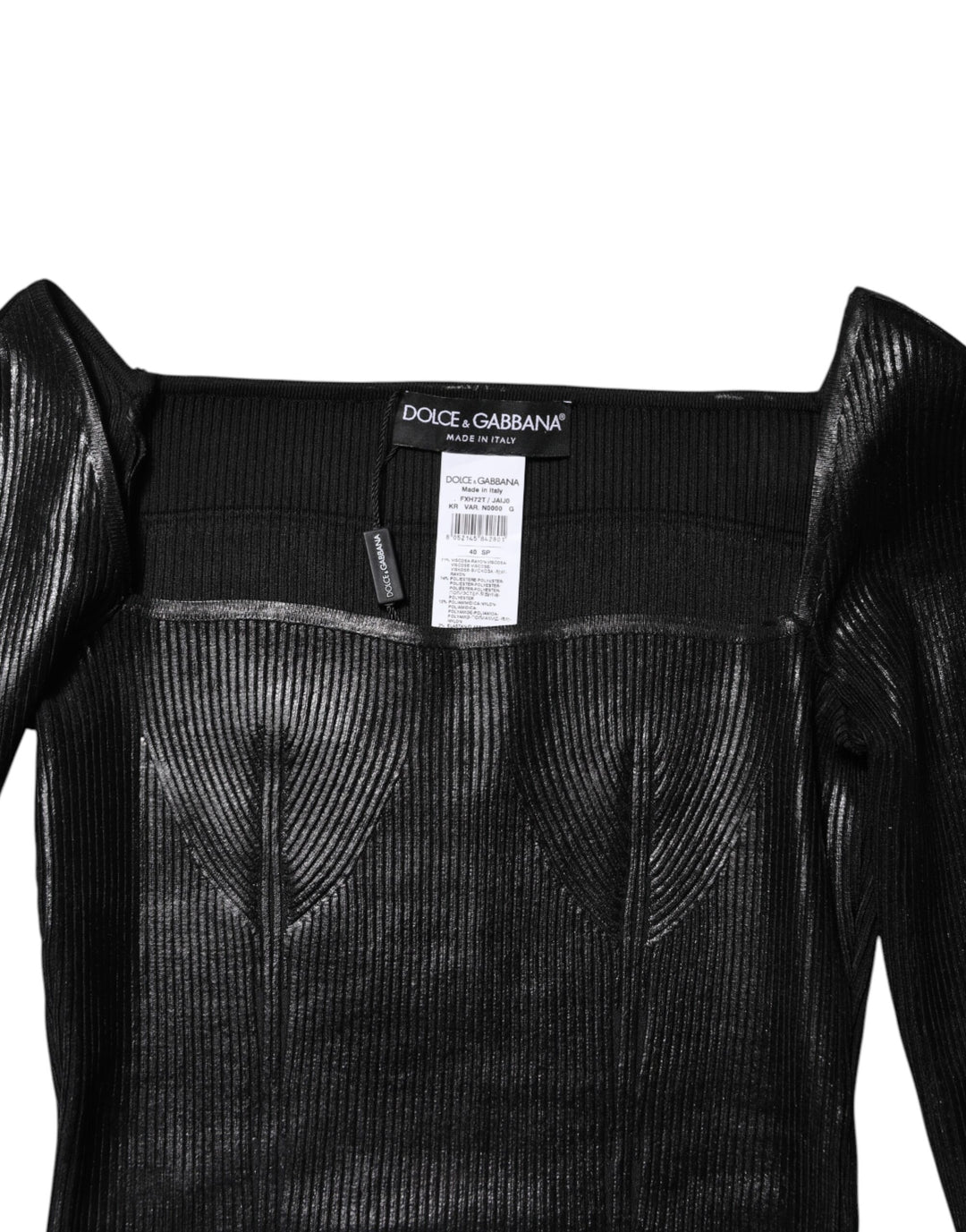 Dolce & Gabbana Sample Sale Dolce & Gabbana Black Viscose Long Sleeves Fitted Blouse Top - | Designer outlet