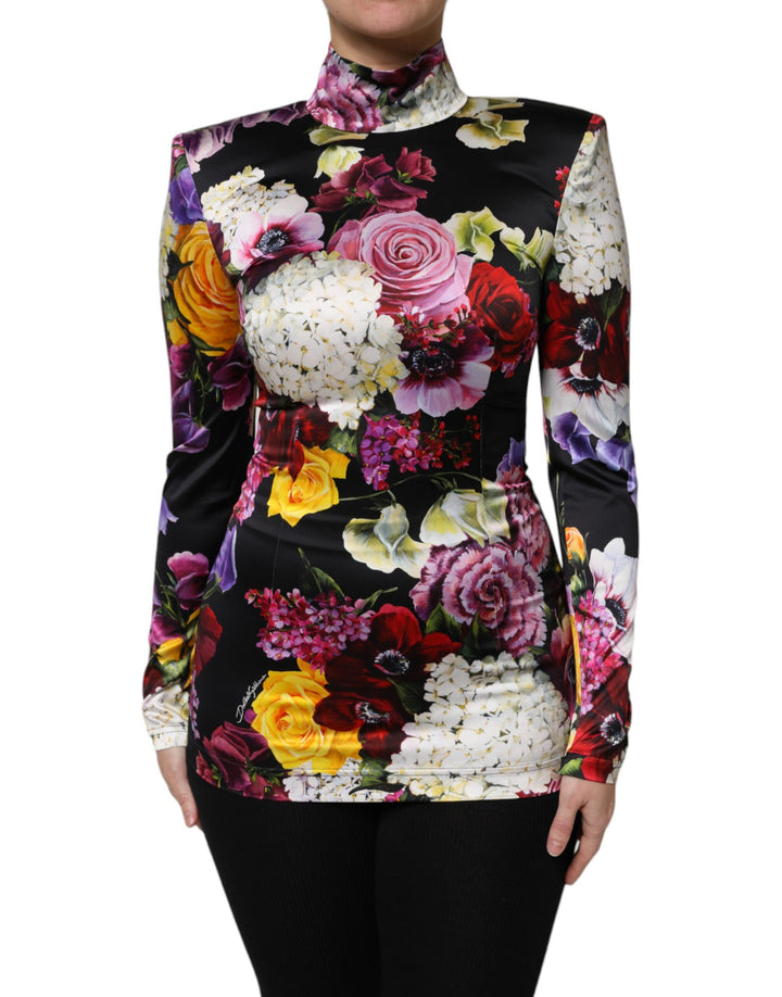 Dolce & Gabbana Sample Sale Dolce & Gabbana Multicolor Ortensies Long Sleeves Blouse Top - | Designer outlet