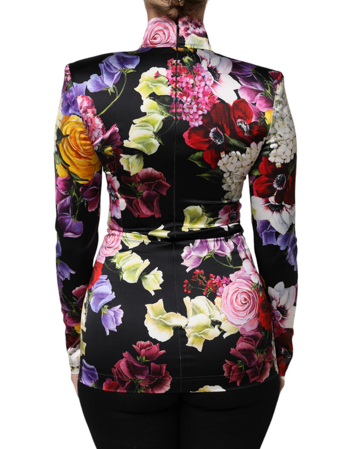 Dolce & Gabbana Sample Sale Dolce & Gabbana Multicolor Ortensies Long Sleeves Blouse Top - | Designer outlet