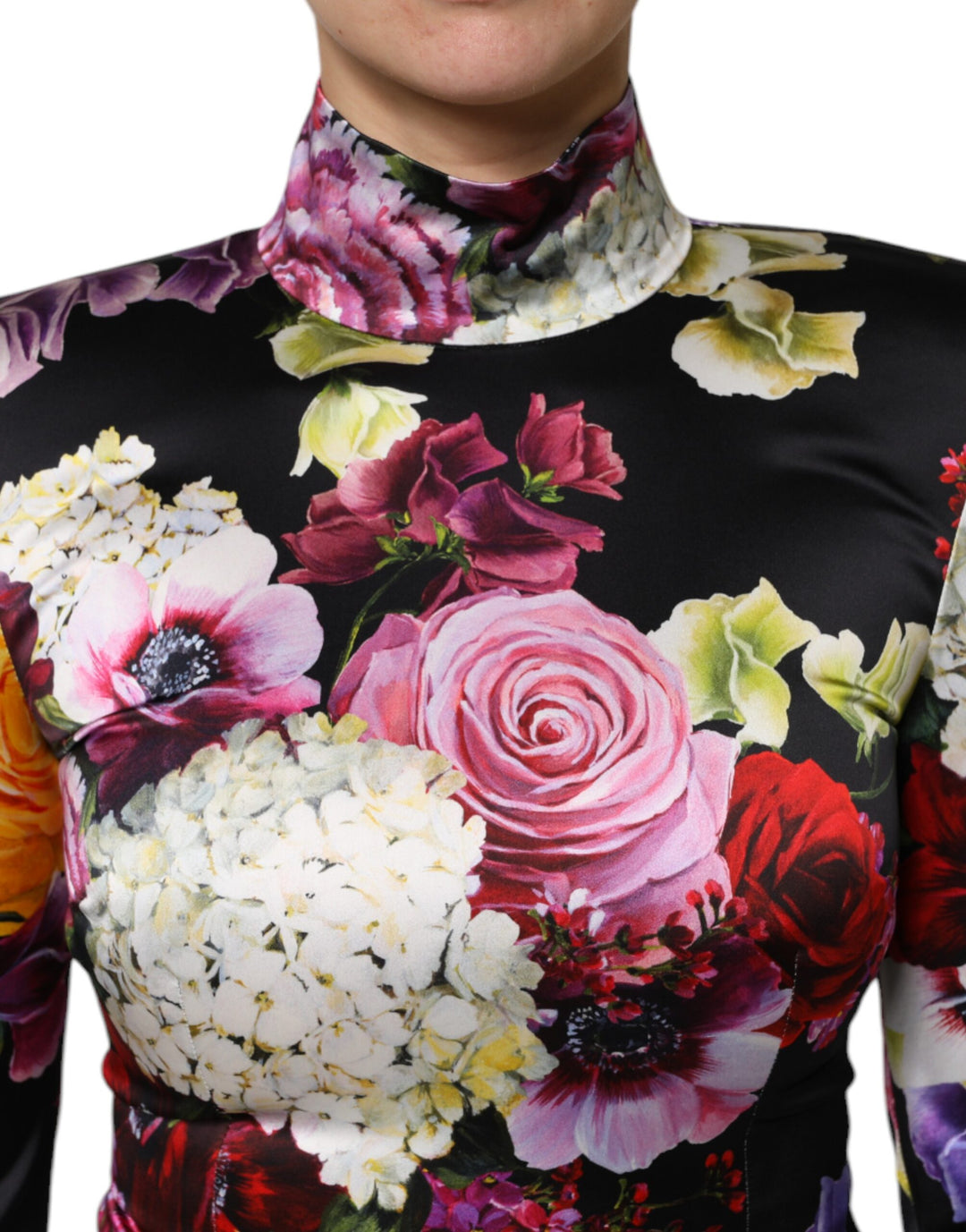 Dolce & Gabbana Sample Sale Dolce & Gabbana Multicolor Ortensies Long Sleeves Blouse Top - | Designer outlet