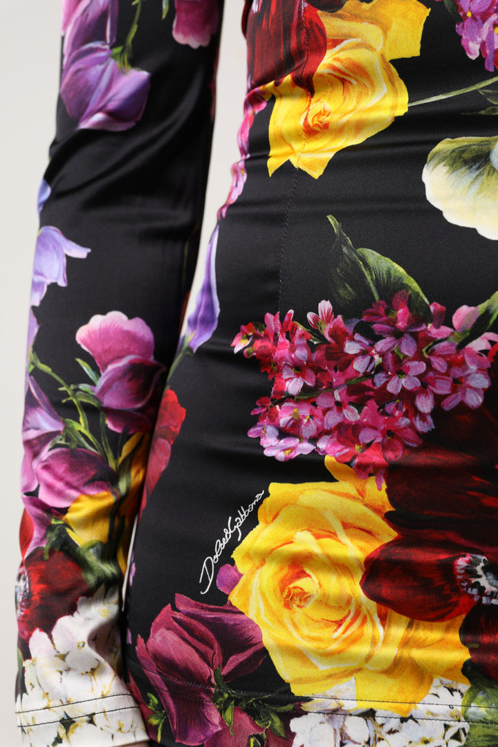 Dolce & Gabbana Sample Sale Dolce & Gabbana Multicolor Ortensies Long Sleeves Blouse Top - | Designer outlet