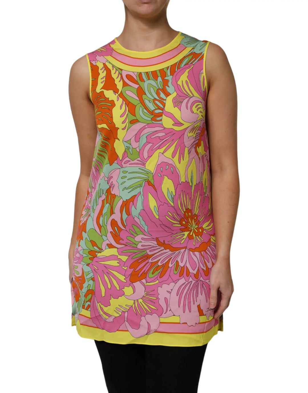 Dolce &amp; Gabbana Sample Sale | Dolce &amp; Gabbana Multicolor Floral Roundneck Sleeveless Top - | Designer outlet