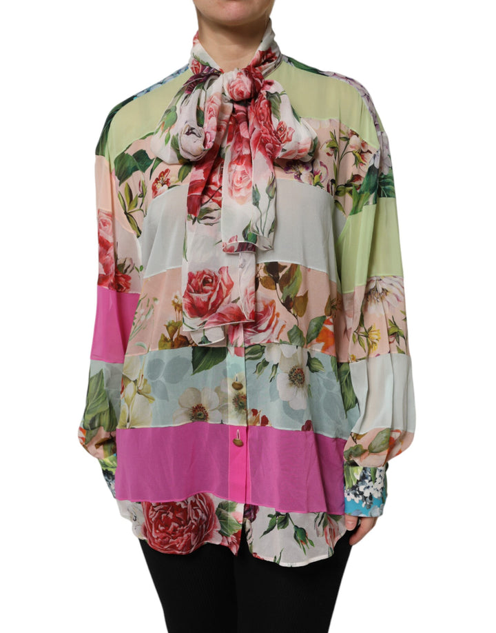 Dolce &amp; Gabbana Sample Sale Dolce &amp; Gabbana Multicolor Floral Patchwork Long Sleeves Top - | Designer outlet