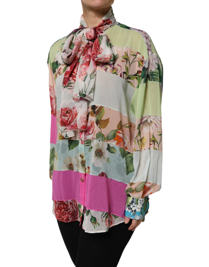 Dolce &amp; Gabbana Sample Sale Dolce &amp; Gabbana Multicolor Floral Patchwork Long Sleeves Top - | Designer outlet