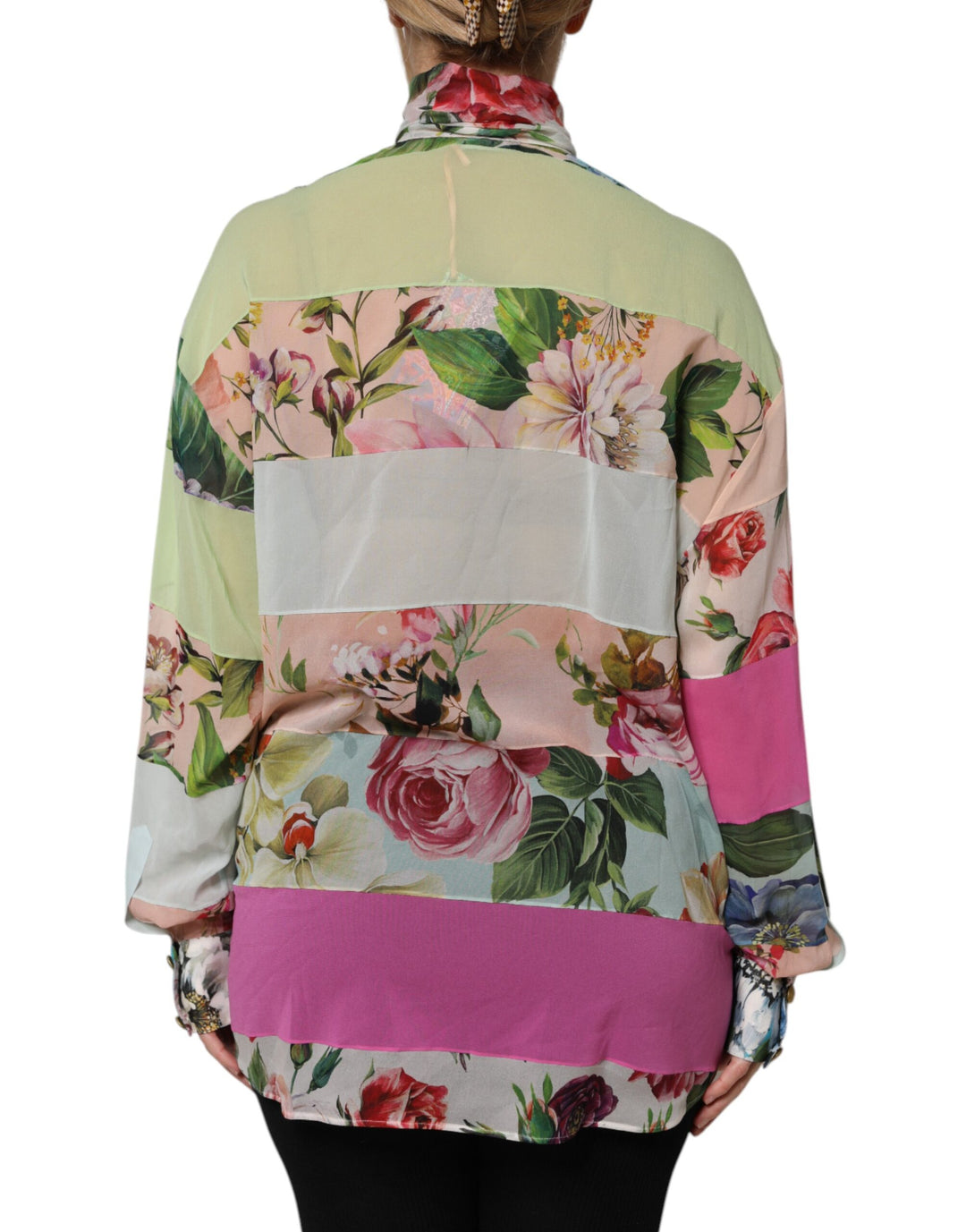 Dolce &amp; Gabbana Sample Sale Dolce &amp; Gabbana Multicolor Floral Patchwork Long Sleeves Top - | Designer outlet