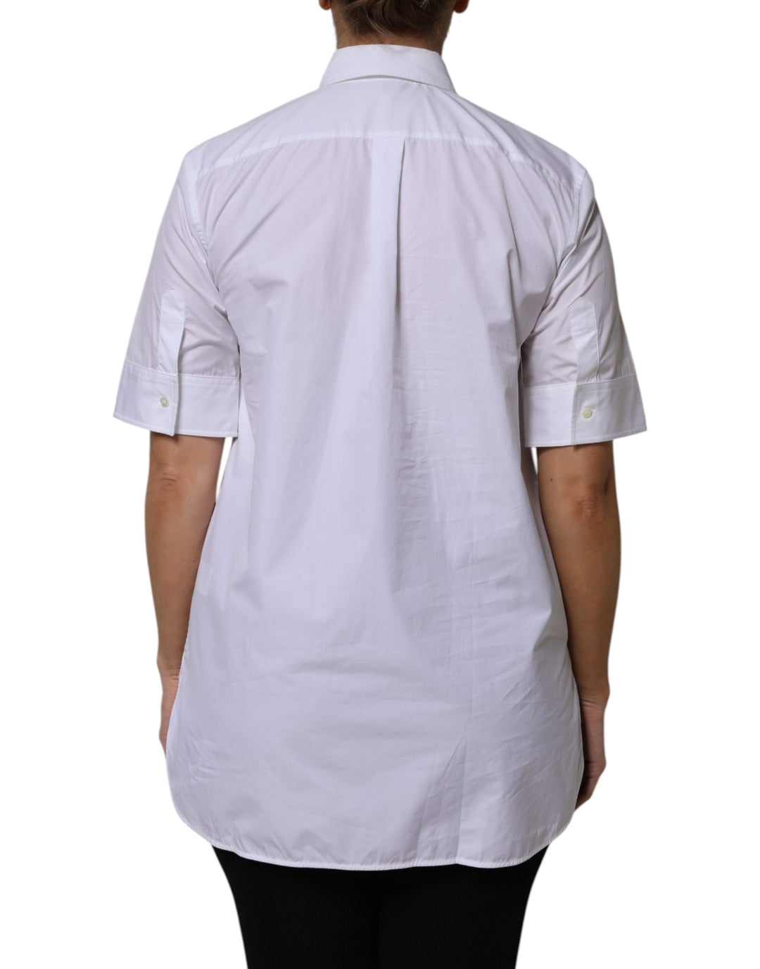 Dolce &amp; Gabbana Sample Sale Dolce &amp; Gabbana White Cotton Short Sleeves Collared Polo Top - | Designer outlet