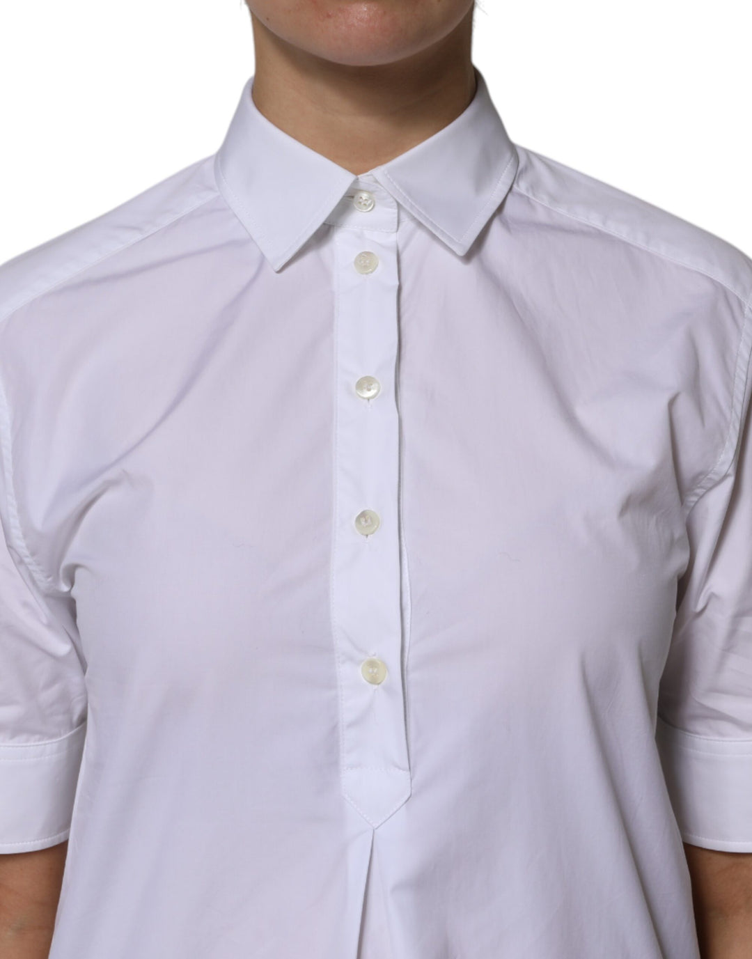 Dolce &amp; Gabbana Sample Sale Dolce &amp; Gabbana White Cotton Short Sleeves Collared Polo Top - | Designer outlet
