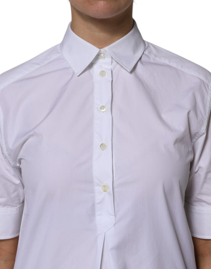 Dolce &amp; Gabbana Sample Sale Dolce &amp; Gabbana White Cotton Short Sleeves Collared Polo Top - | Designer outlet