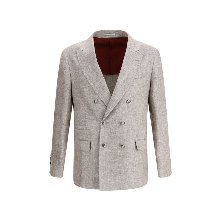 Brunello Cucinelli Light Brown Linen Blazer by Brunello Cucinelli outlet now on sale