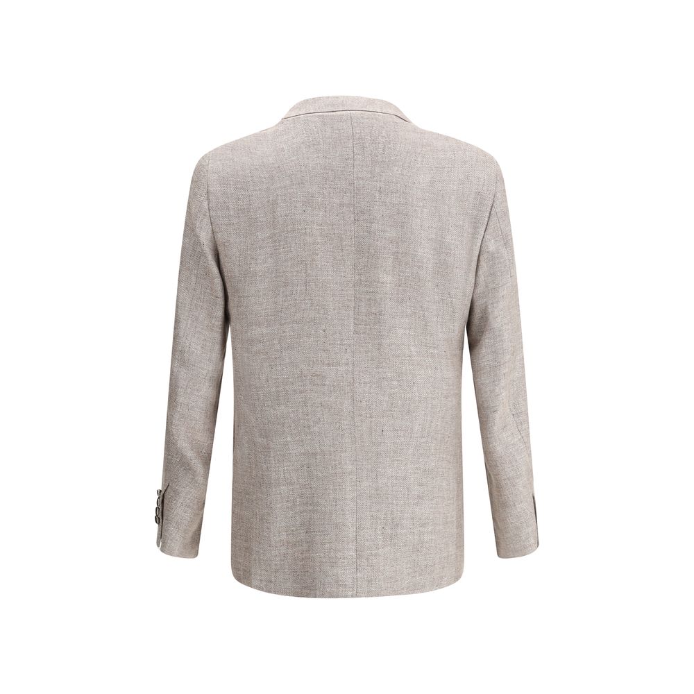 Brunello Cucinelli Light Brown Linen Blazer by Brunello Cucinelli outlet now on sale