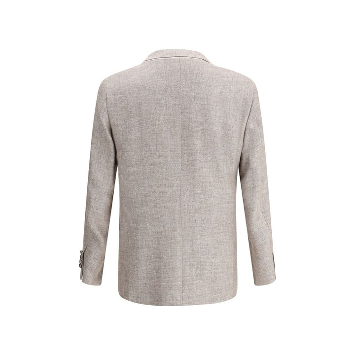 Brunello Cucinelli Light Brown Linen Blazer by Brunello Cucinelli outlet now on sale