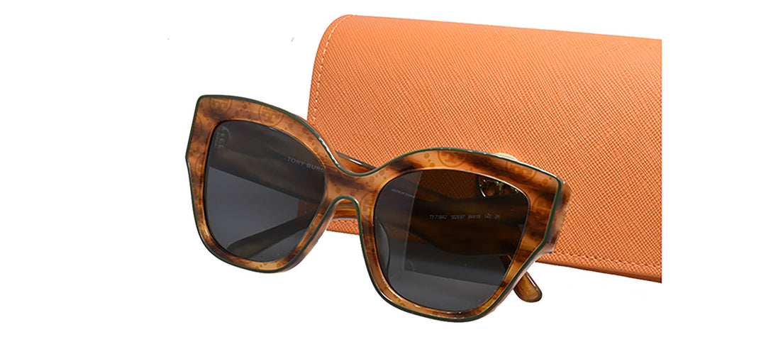 Tory Burch TY 7184U 192887 Butterfly Plastic Brown Sunglasses with Grey Lens