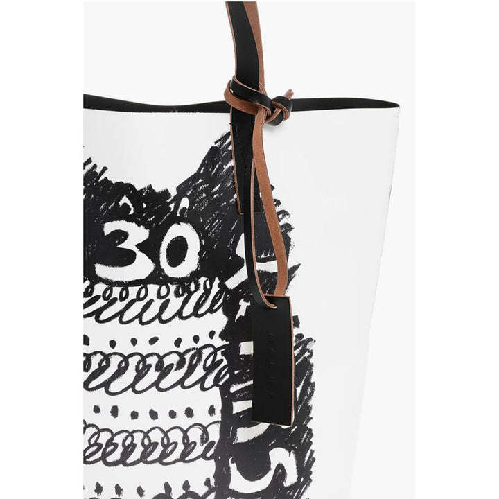 Marni Black And White Plastic Tote Bag