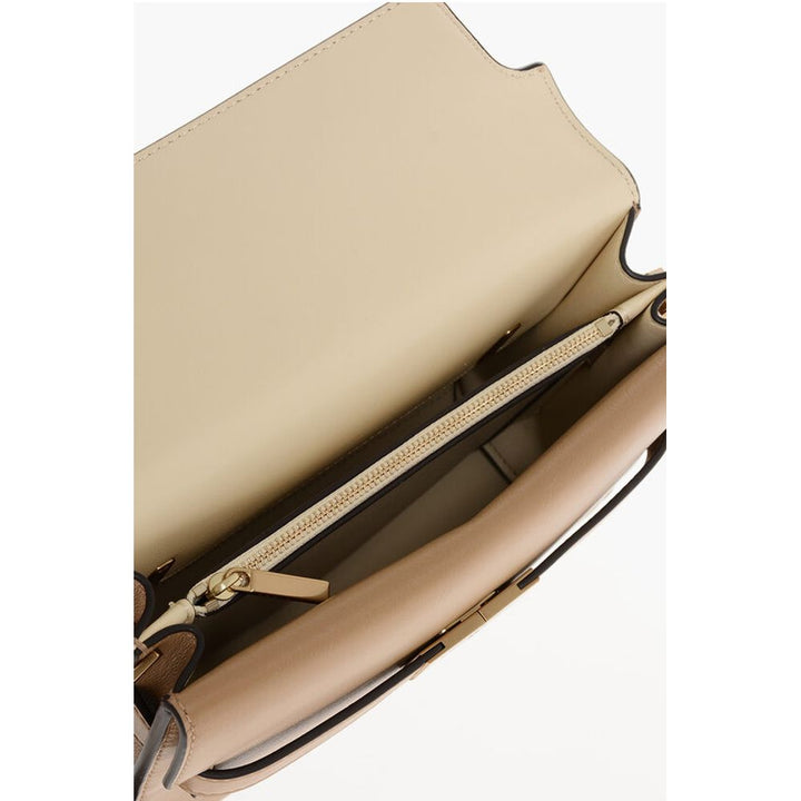 Tory Burch Beige Calfskin Shoulder Bag