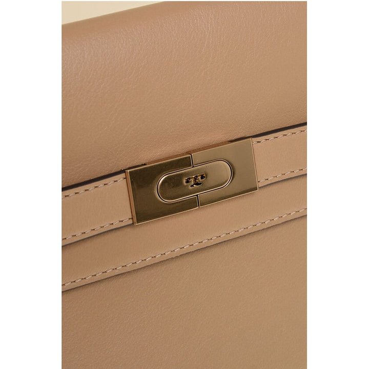 Tory Burch Beige Calfskin Shoulder Bag