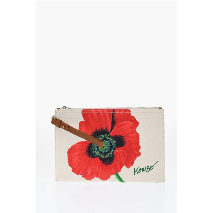 Kenzo White Cotton Clutch Bag