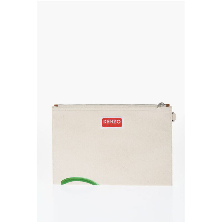Kenzo White Cotton Clutch Bag