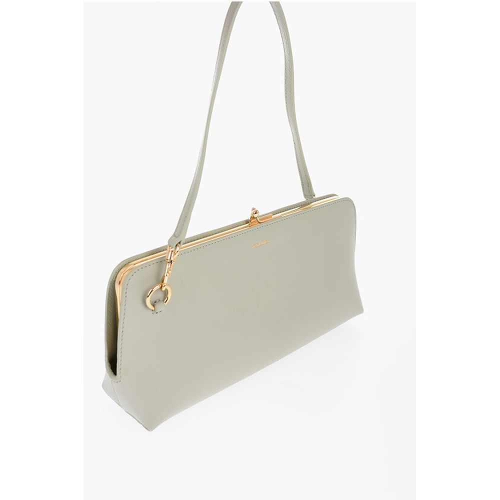 Jil Sander Leather Handbag with Clap Closure