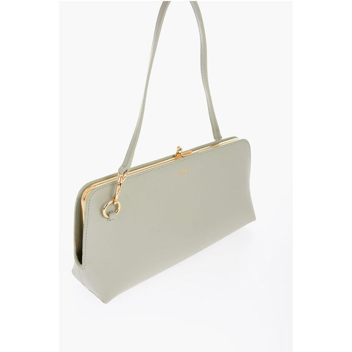 Jil Sander Leather Handbag with Clap Closure