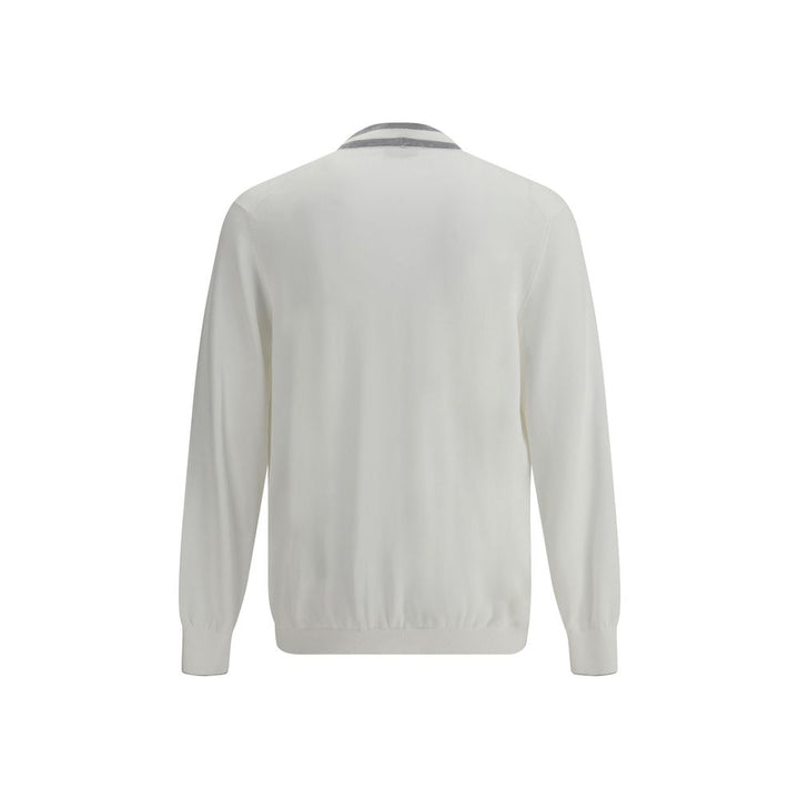 Brunello Cucinelli White Cotton Cardigan by Brunello Cucinelli outlet now on sale