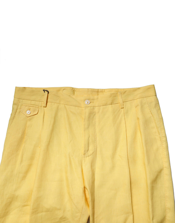 Dolce &amp; Gabbana Sample Sale Dolce &amp; Gabbana Yellow Flax Tapered Dress Men Pants - | Designer outlet