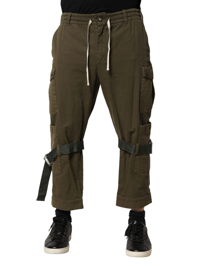 Dolce &amp; Gabbana Sample Sale Dolce &amp; Gabbana Brown Cotton Cargo Drawstring Pants - | Designer outlet