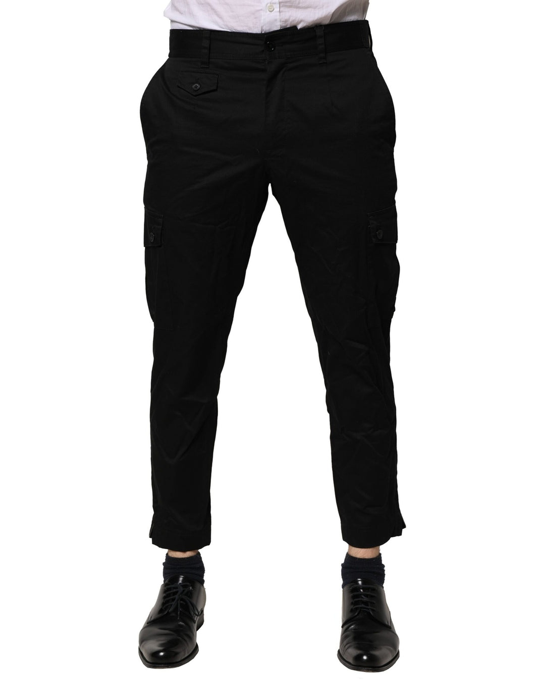 Dolce &amp; Gabbana Sample Sale Dolce &amp; Gabbana Black Cotton Dress Slim Formal Pants - | Designer outlet