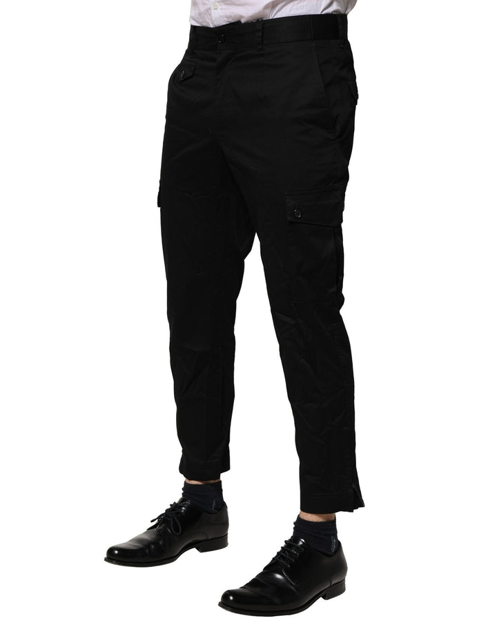 Dolce &amp; Gabbana Sample Sale Dolce &amp; Gabbana Black Cotton Dress Slim Formal Pants - | Designer outlet