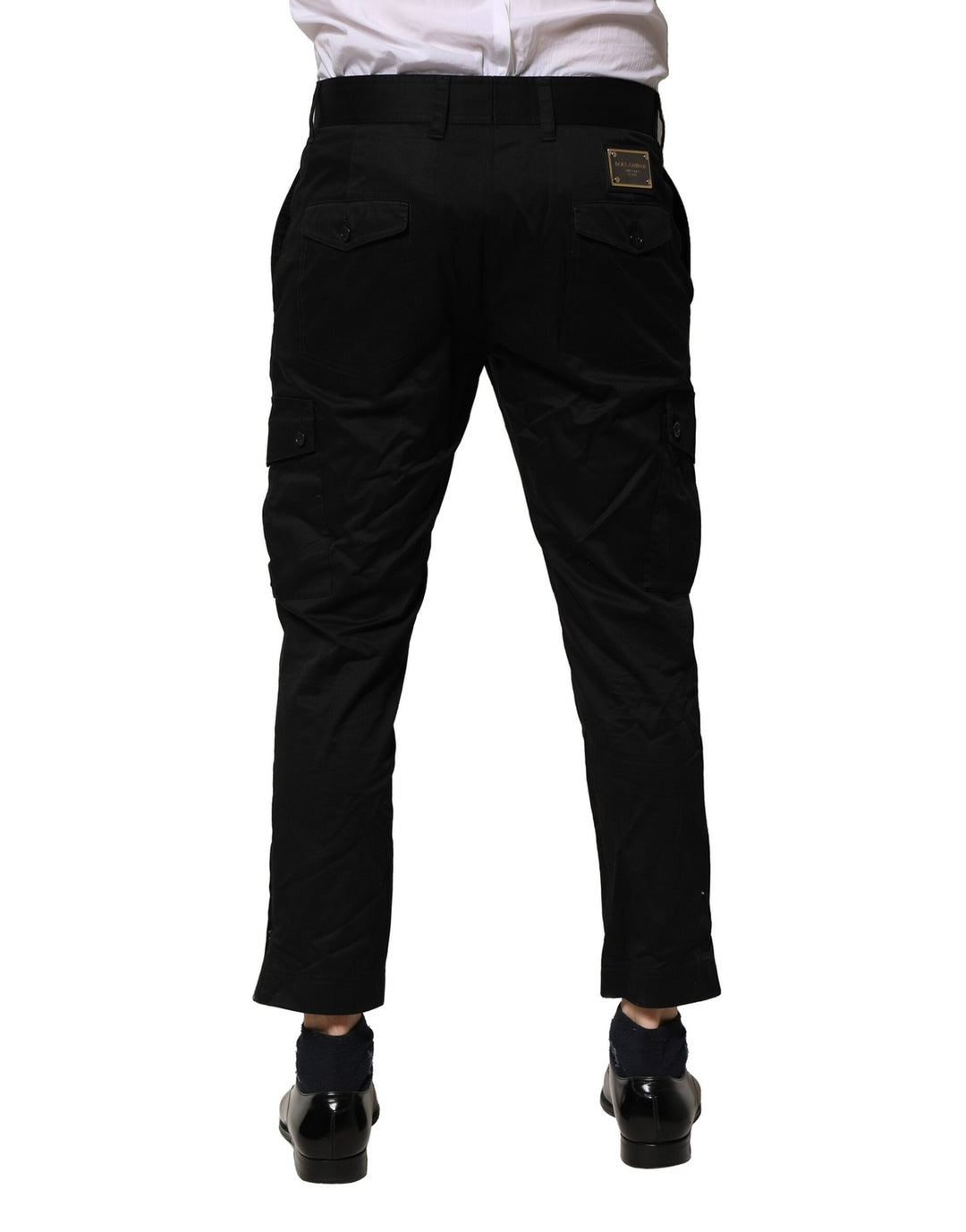 Dolce &amp; Gabbana Sample Sale Dolce &amp; Gabbana Black Cotton Dress Slim Formal Pants - | Designer outlet