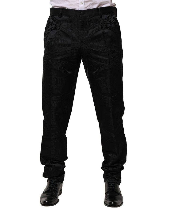 Dolce &amp; Gabbana Sample Sale Dolce &amp; Gabbana Black Cotton DG Crown Dress Pants - | Designer outlet
