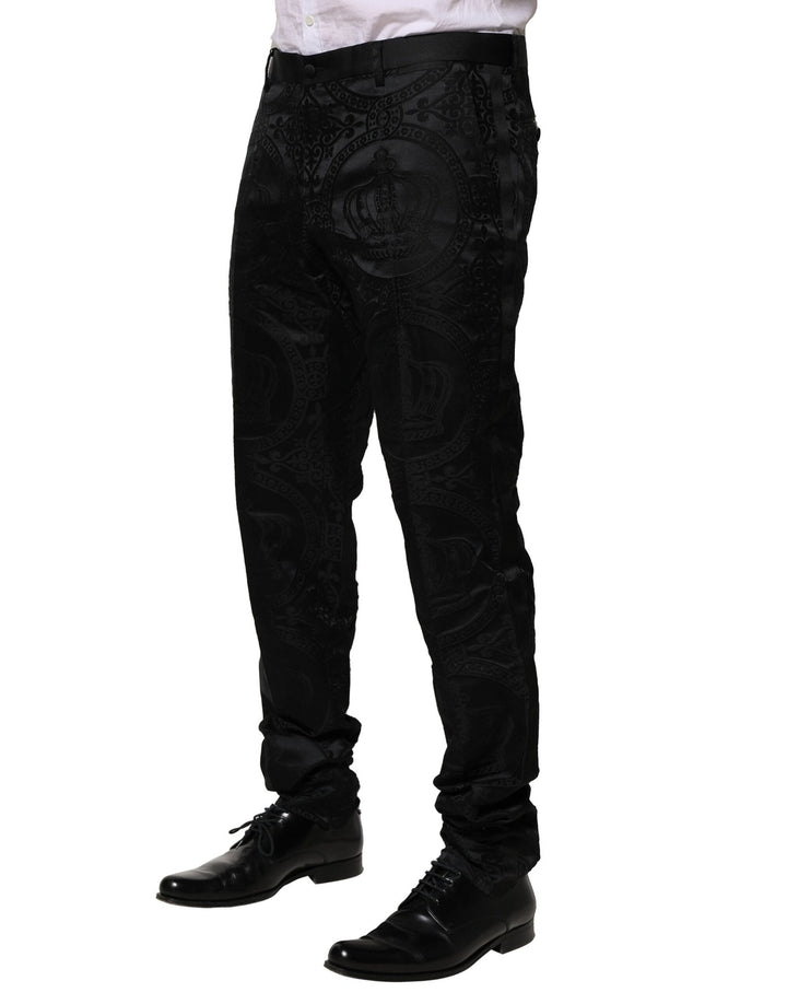 Dolce &amp; Gabbana Sample Sale Dolce &amp; Gabbana Black Cotton DG Crown Dress Pants - | Designer outlet