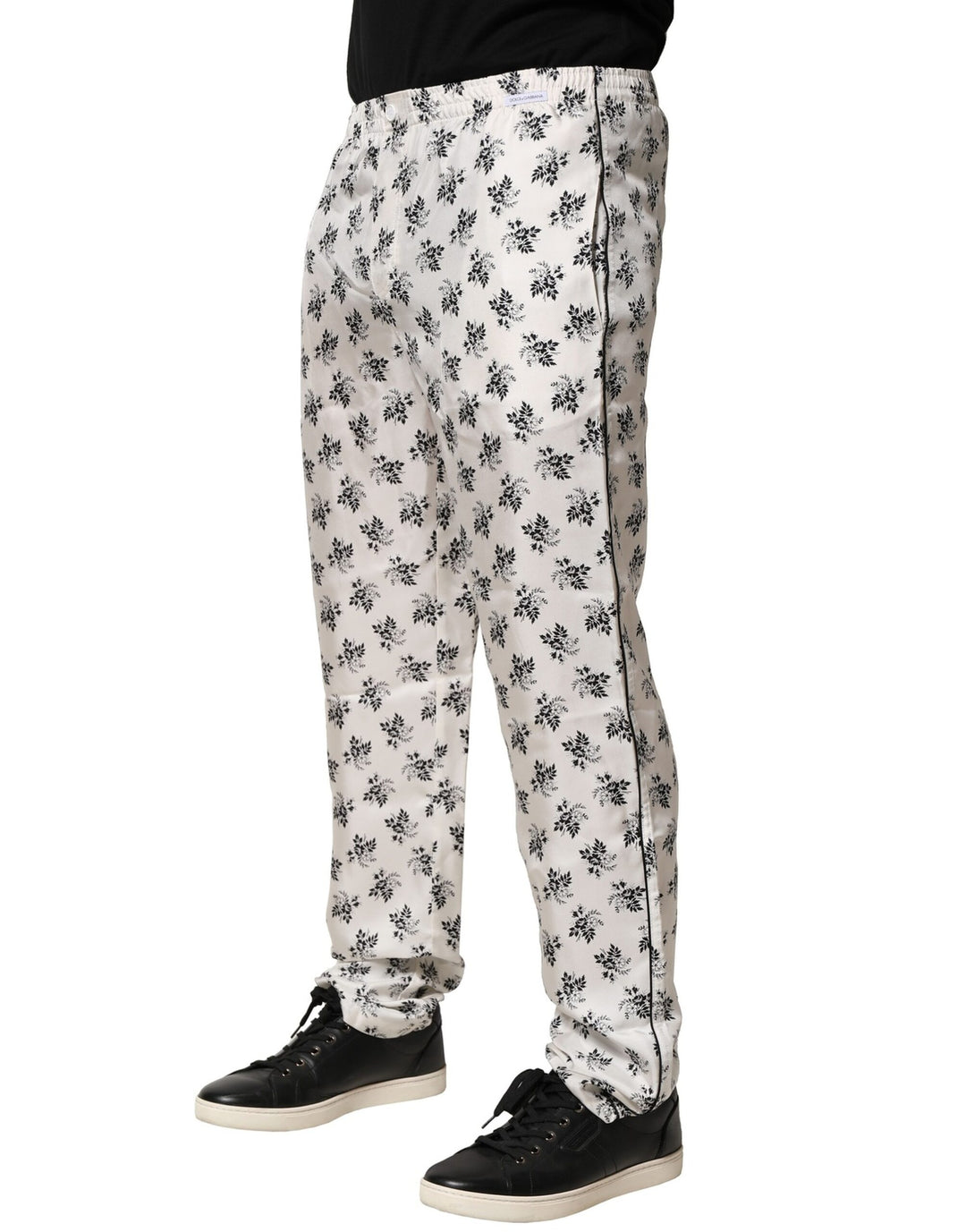 Dolce &amp; Gabbana Sample Sale Dolce &amp; Gabbana White Floral Silk Casual Lounge Pants - | Designer outlet