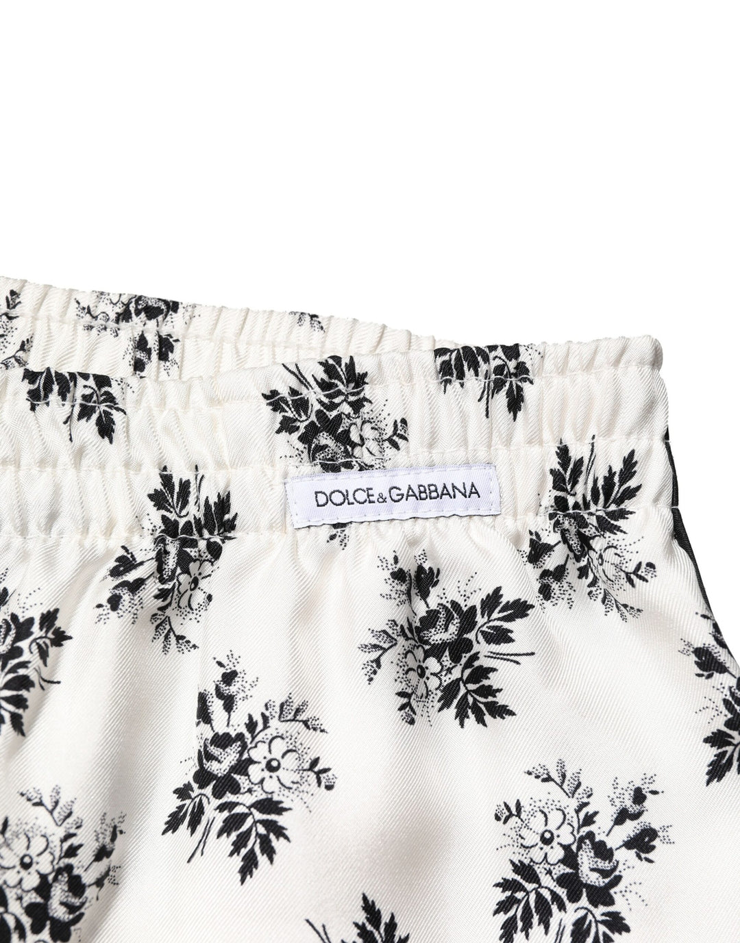 Dolce &amp; Gabbana Sample Sale Dolce &amp; Gabbana White Floral Silk Casual Lounge Pants - | Designer outlet