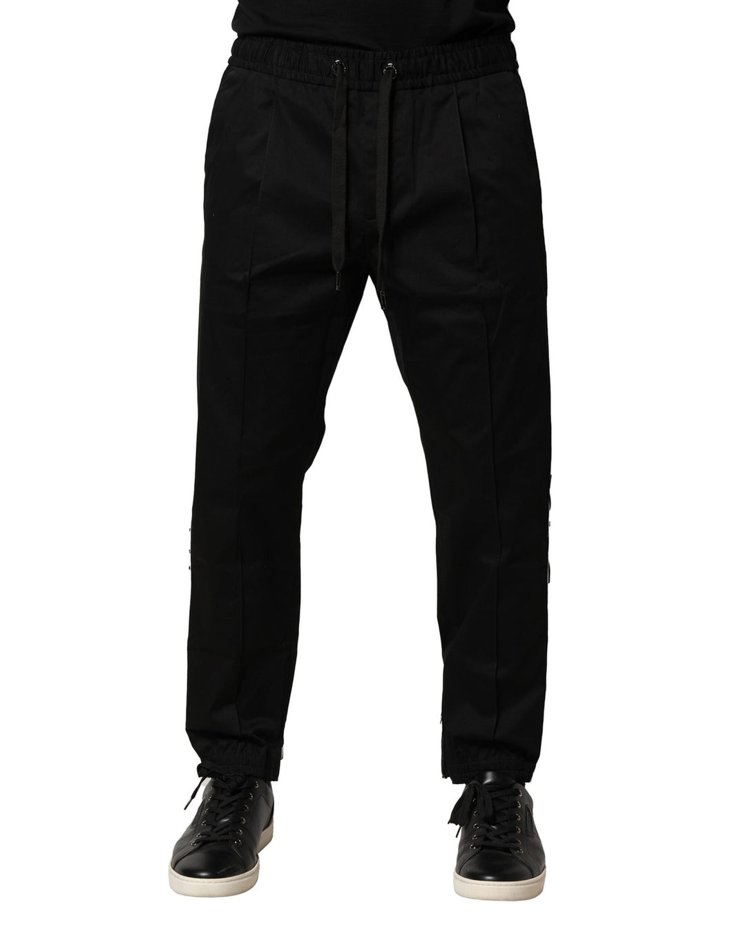 Dolce &amp; Gabbana Sample Sale Dolce &amp; Gabbana Black Cotton Mid Waist Jogger Pants - | Designer outlet