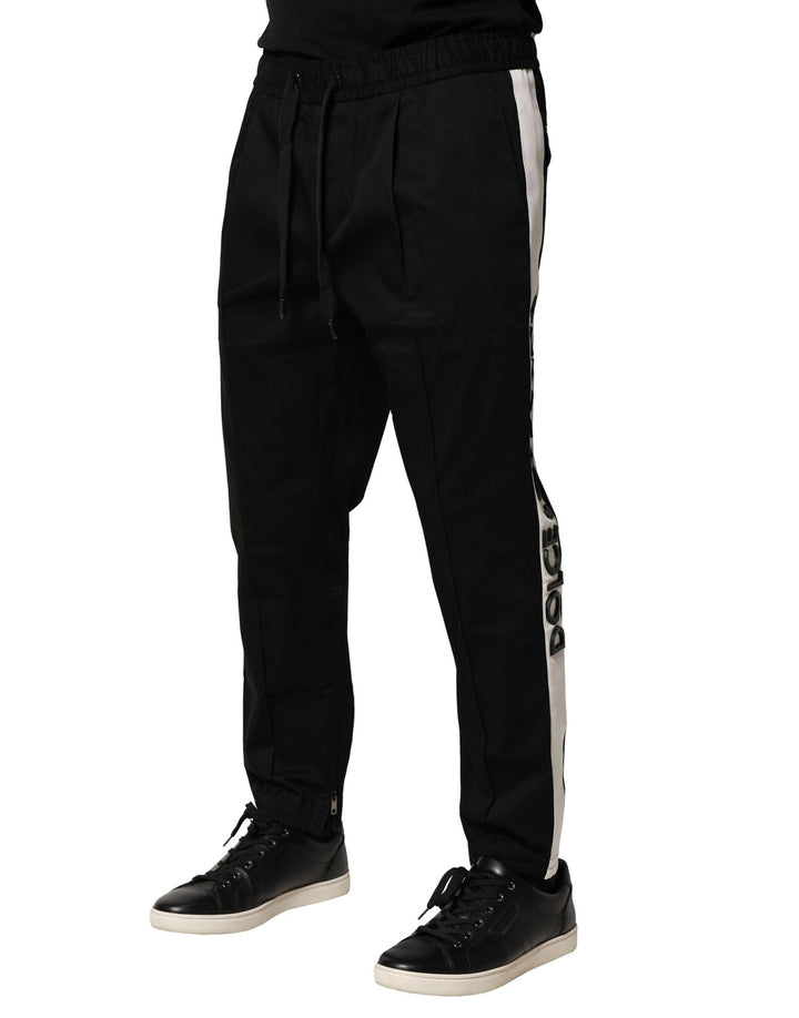 Dolce &amp; Gabbana Sample Sale Dolce &amp; Gabbana Black Cotton Mid Waist Jogger Pants - | Designer outlet