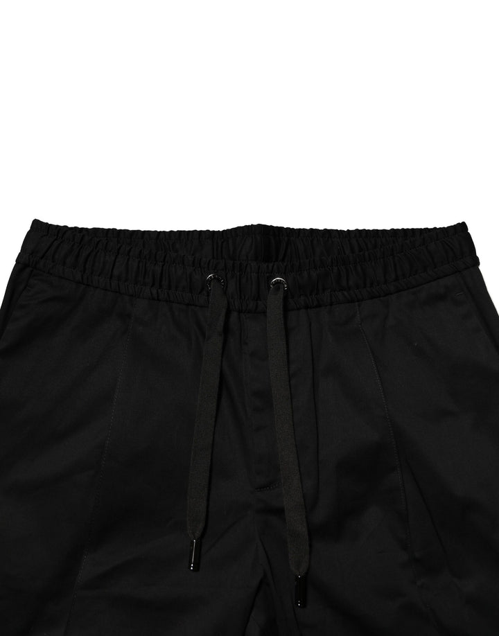 Dolce &amp; Gabbana Sample Sale Dolce &amp; Gabbana Black Cotton Mid Waist Jogger Pants - | Designer outlet