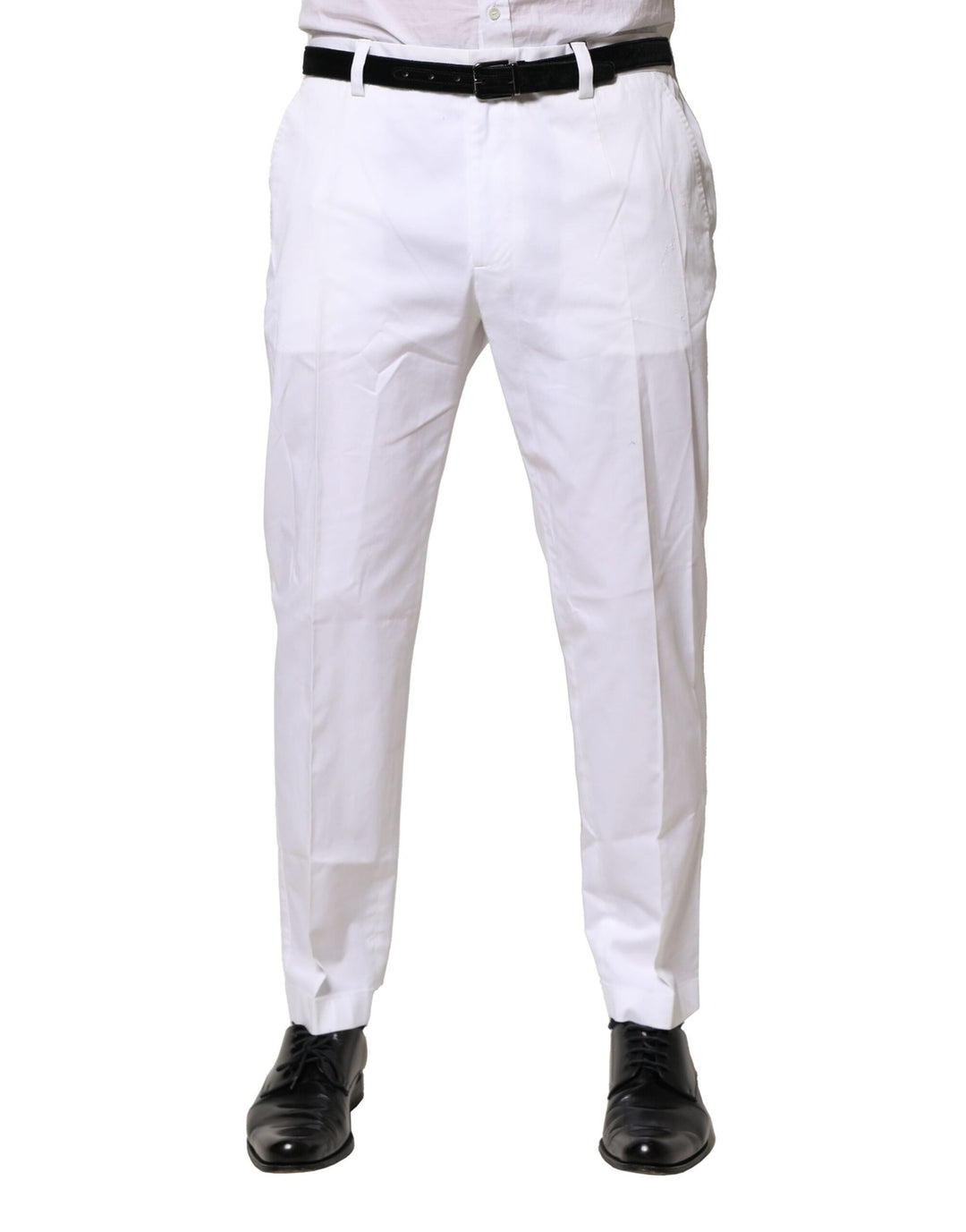 Dolce &amp; Gabbana Sample Sale Dolce &amp; Gabbana White Cotton Dress Slim Formal Pants - | Designer outlet