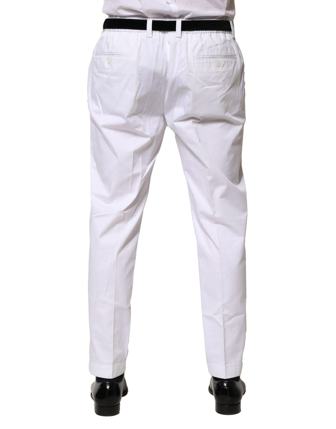 Dolce &amp; Gabbana Sample Sale Dolce &amp; Gabbana White Cotton Dress Slim Formal Pants - | Designer outlet