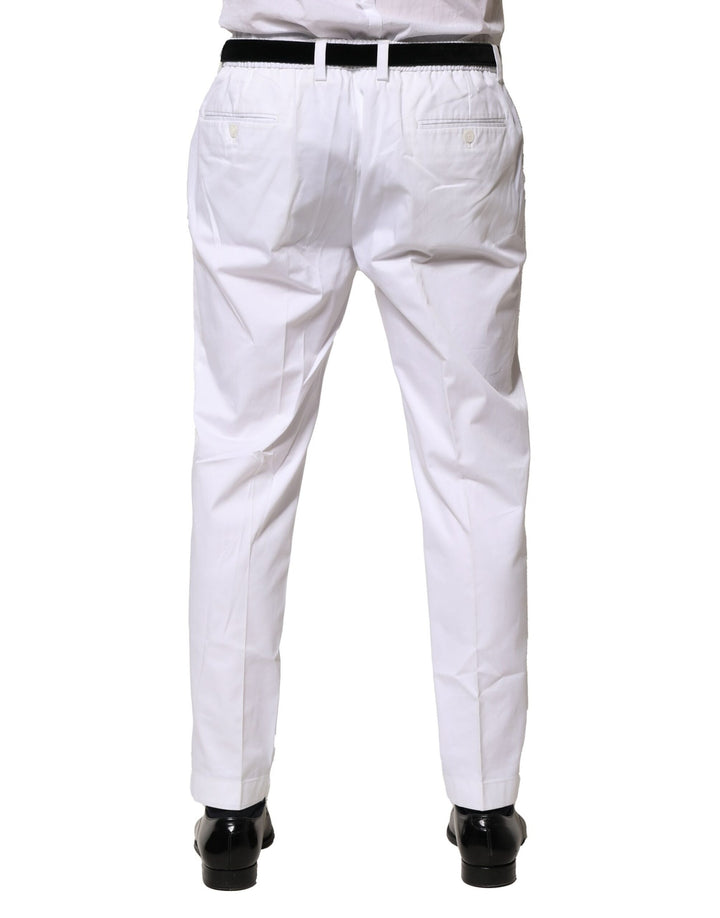 Dolce &amp; Gabbana Sample Sale Dolce &amp; Gabbana White Cotton Dress Slim Formal Pants - | Designer outlet