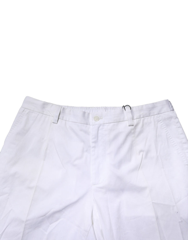 Dolce &amp; Gabbana Sample Sale Dolce &amp; Gabbana White Cotton Dress Slim Formal Pants - | Designer outlet