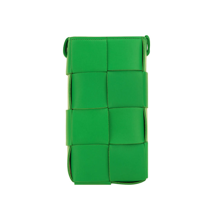 Bottega Veneta Mobile Phone Holder in Grass Green Leather